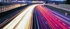 Preview wallpaper roads, lights, long exposure, evening