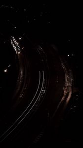 Preview wallpaper roads, night, lines, glow, dark