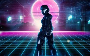 Preview wallpaper robot, armor, sci-fi, cyberpunk
