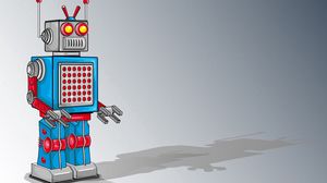 Preview wallpaper robot, design, blue, pink