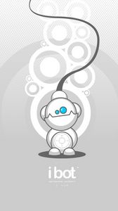 Preview wallpaper robot, white, blue, system