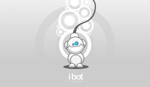 Preview wallpaper robot, white, blue, system