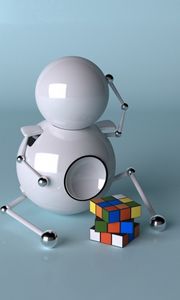 Preview wallpaper robots, cube, rubik