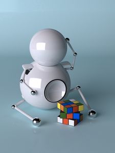 Preview wallpaper robots, cube, rubik