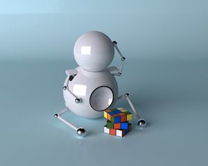 Preview wallpaper robots, cube, rubik