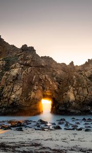 Preview wallpaper rock, arch, beach, landscape, nature