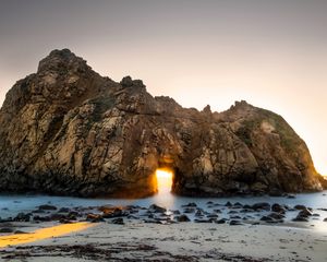 Preview wallpaper rock, arch, beach, landscape, nature