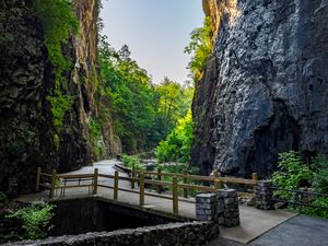 Preview wallpaper rock, arch, bridge, trees, nature