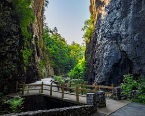 Preview wallpaper rock, arch, bridge, trees, nature