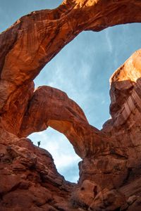 Preview wallpaper rock, arch, man, alone, nature
