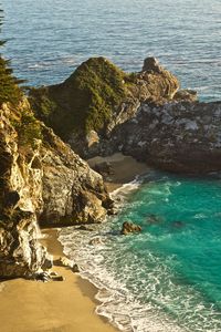 Preview wallpaper rock, beach, ocean, shore, bay