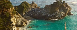 Preview wallpaper rock, beach, ocean, shore, bay