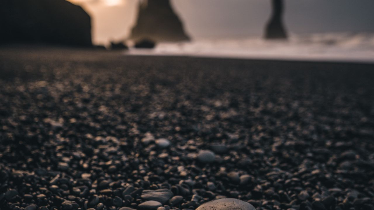 Wallpaper rock, beach, sunset, rocks