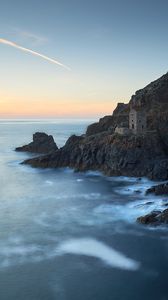 Preview wallpaper rock, building, sea, nature