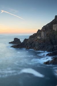 Preview wallpaper rock, building, sea, nature