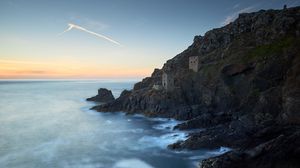 Preview wallpaper rock, building, sea, nature