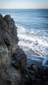 Preview wallpaper rock, cliff, coast, sea, waves