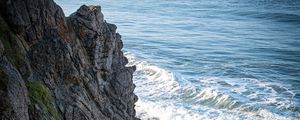 Preview wallpaper rock, cliff, coast, sea, waves
