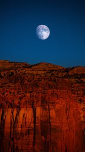 Preview wallpaper rock, cliff, moon, canyon, landscape