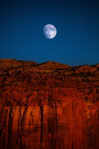 Preview wallpaper rock, cliff, moon, canyon, landscape