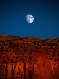 Preview wallpaper rock, cliff, moon, canyon, landscape