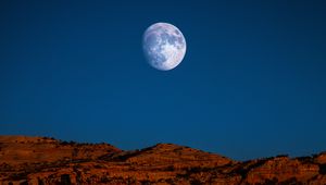 Preview wallpaper rock, cliff, moon, canyon, landscape