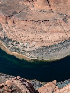 Preview wallpaper rock, cliff, river, plateau, nature, height