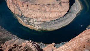 Preview wallpaper rock, cliff, river, plateau, nature, height