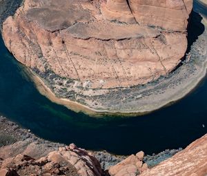 Preview wallpaper rock, cliff, river, plateau, nature, height