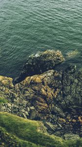 Preview wallpaper rock, cliff, sea, stones, nature