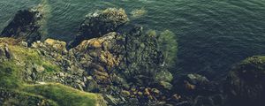 Preview wallpaper rock, cliff, sea, stones, nature