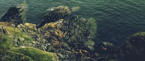 Preview wallpaper rock, cliff, sea, stones, nature