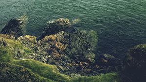 Preview wallpaper rock, cliff, sea, stones, nature