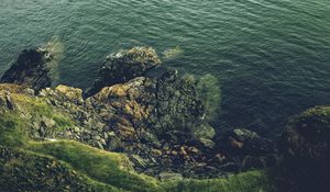 Preview wallpaper rock, cliff, sea, stones, nature