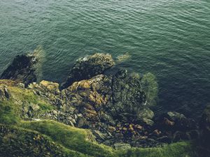 Preview wallpaper rock, cliff, sea, stones, nature