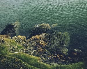 Preview wallpaper rock, cliff, sea, stones, nature