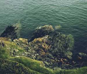 Preview wallpaper rock, cliff, sea, stones, nature