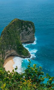 Preview wallpaper rock, cliff, sea, vegetation
