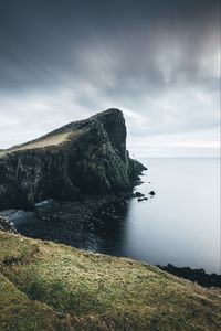 Preview wallpaper rock, cliff, sea, coast, stones, landscape