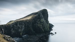 Preview wallpaper rock, cliff, sea, coast, stones, landscape
