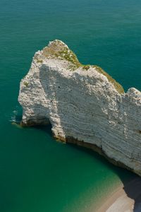 Preview wallpaper rock, cliff, sea, nature, aerial view, coast