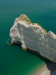 Preview wallpaper rock, cliff, sea, nature, aerial view, coast