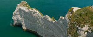 Preview wallpaper rock, cliff, sea, nature, aerial view, coast