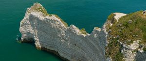 Preview wallpaper rock, cliff, sea, nature, aerial view, coast