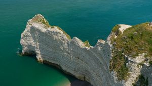 Preview wallpaper rock, cliff, sea, nature, aerial view, coast