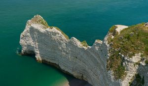Preview wallpaper rock, cliff, sea, nature, aerial view, coast