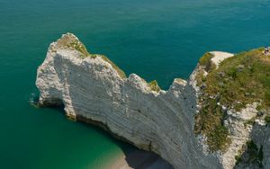 Preview wallpaper rock, cliff, sea, nature, aerial view, coast