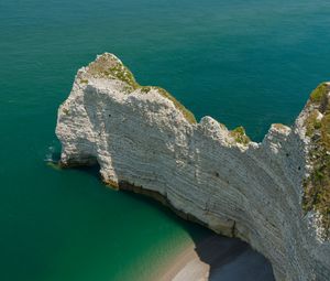 Preview wallpaper rock, cliff, sea, nature, aerial view, coast