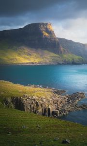 Preview wallpaper rock, cliff, sea, shore, landscape