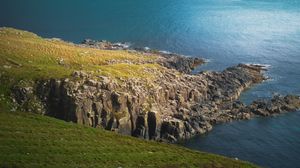 Preview wallpaper rock, cliff, sea, shore, landscape